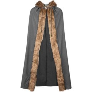 Aaron Canvas Cloak with Fur Trim