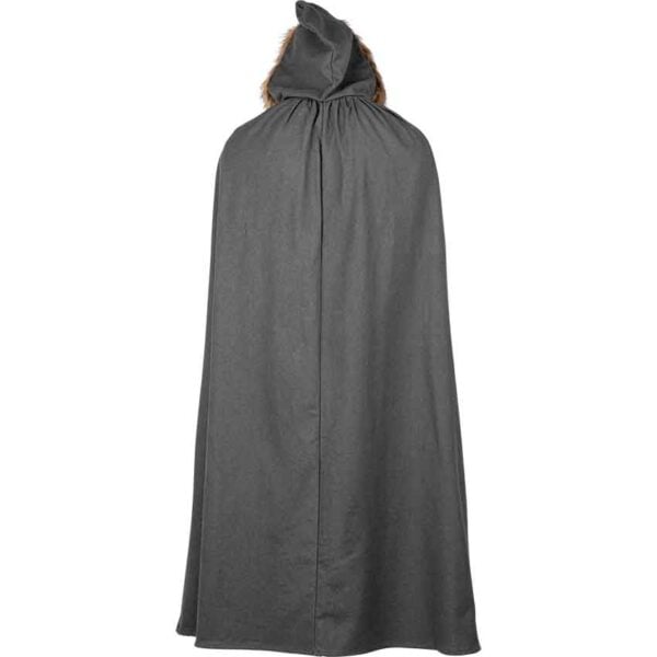 Aaron Canvas Cloak with Fur Trim