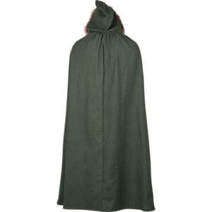 Aaron Canvas Cloak with Fur Trim