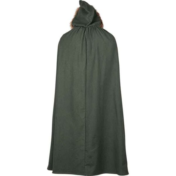 Aaron Canvas Cloak with Fur Trim