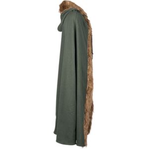 Aaron Canvas Cloak with Fur Trim