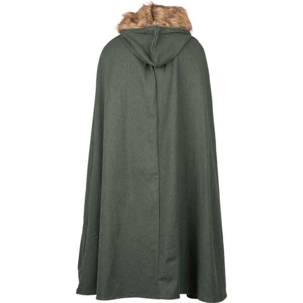 Aaron Canvas Cloak with Fur Trim
