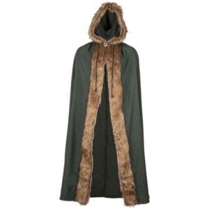 Aaron Canvas Cloak with Fur Trim