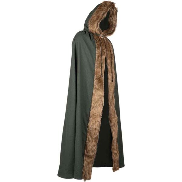Aaron Canvas Cloak with Fur Trim