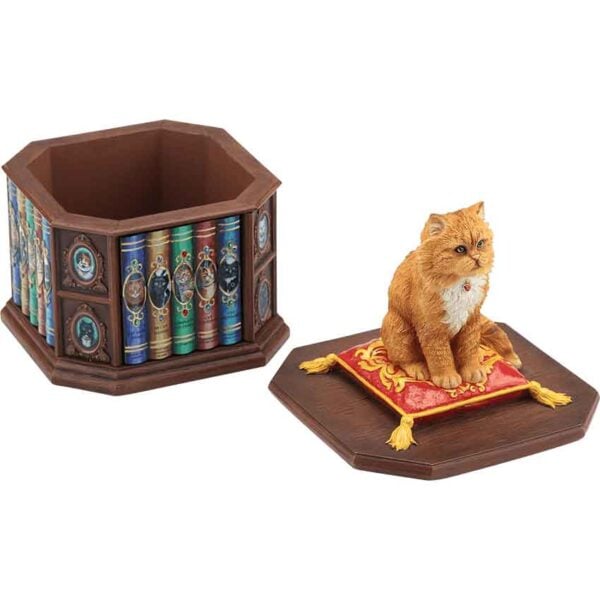 Cat Library Trinket Box by Lisa Parker