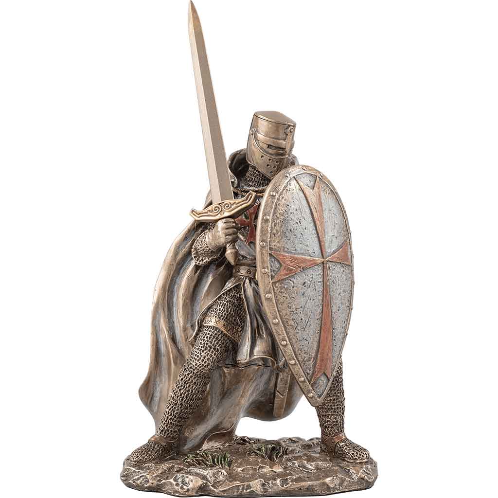 Bronze Knights Templar Crusader Statue