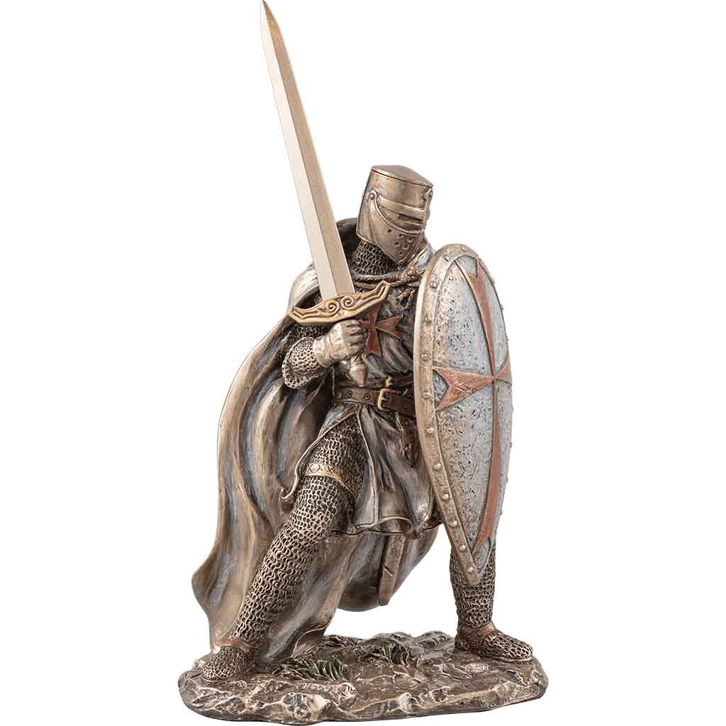 Bronze Knights Templar Crusader Statue