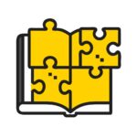 icon of puzzle pieces forming a book