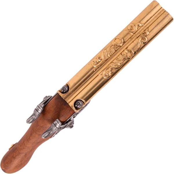 19th Century Brass Double Barrel Pirate Pistol