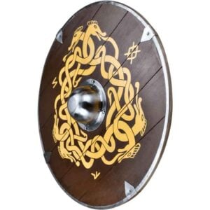 Viking Shield with Norse Serpent Knotwork