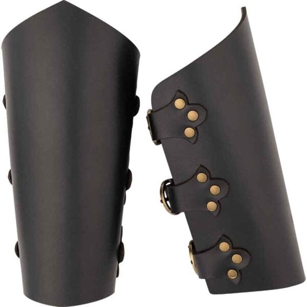 Medieval Knight Leather Bracers - Image 5