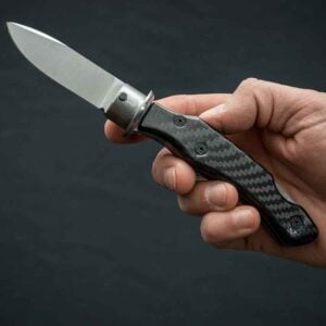OSCI-I Carbon Fiber Sword Cane with Lockback Knife