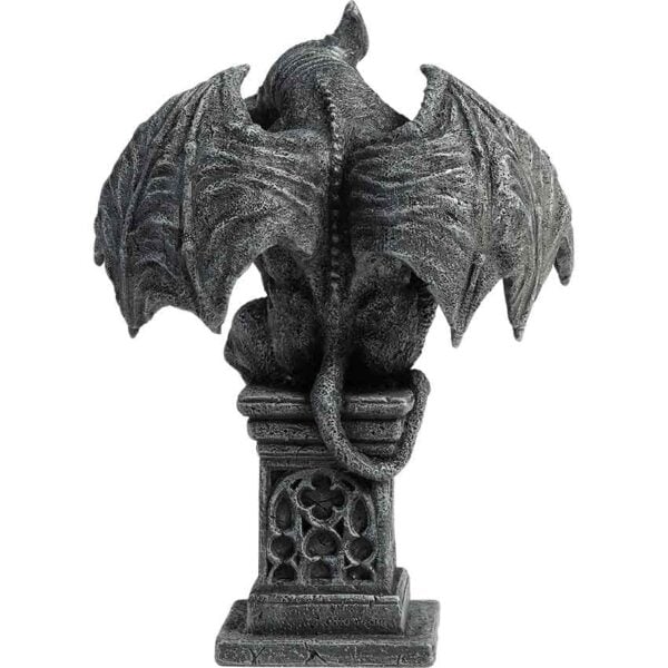 Medieval Gargoyle Thinking on Pedestal Statue