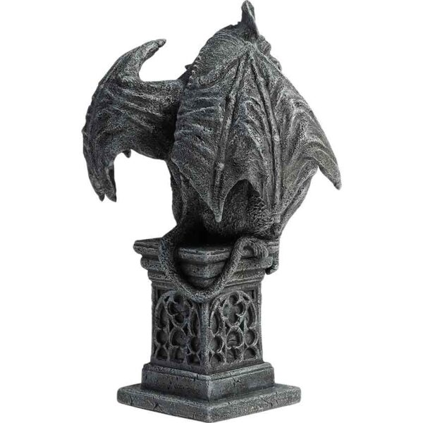 Medieval Gargoyle Thinking on Pedestal Statue