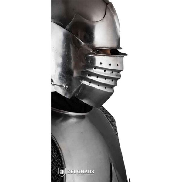 Bellows Face Sallet Helmet - Polished