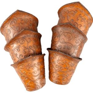 Elven Swirl Leather Bracers