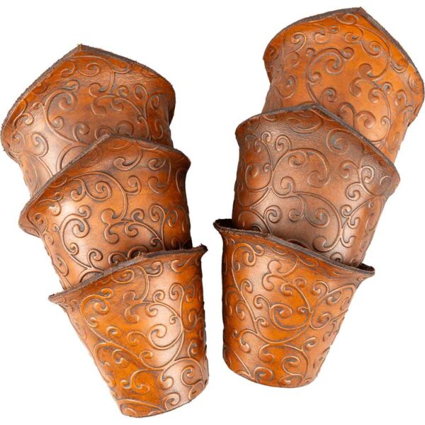 Elven Swirl Leather Bracers