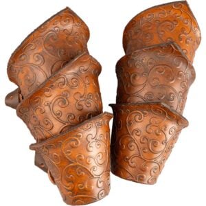 Elven Swirl Leather Bracers