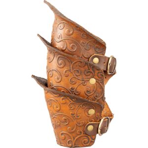 Elven Swirl Leather Bracers
