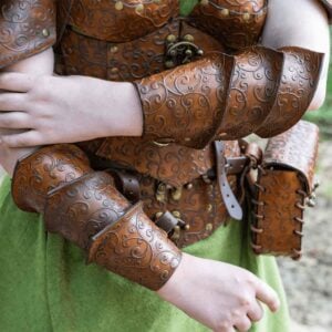 Elven Swirl Leather Bracers
