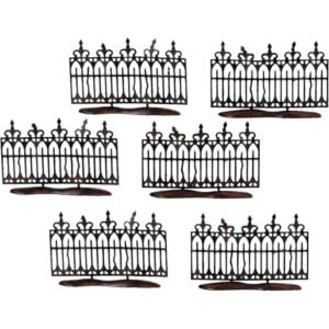 Spooky Wrought Iron Fence Set of 6 - Halloween Village Accessories by Department 56