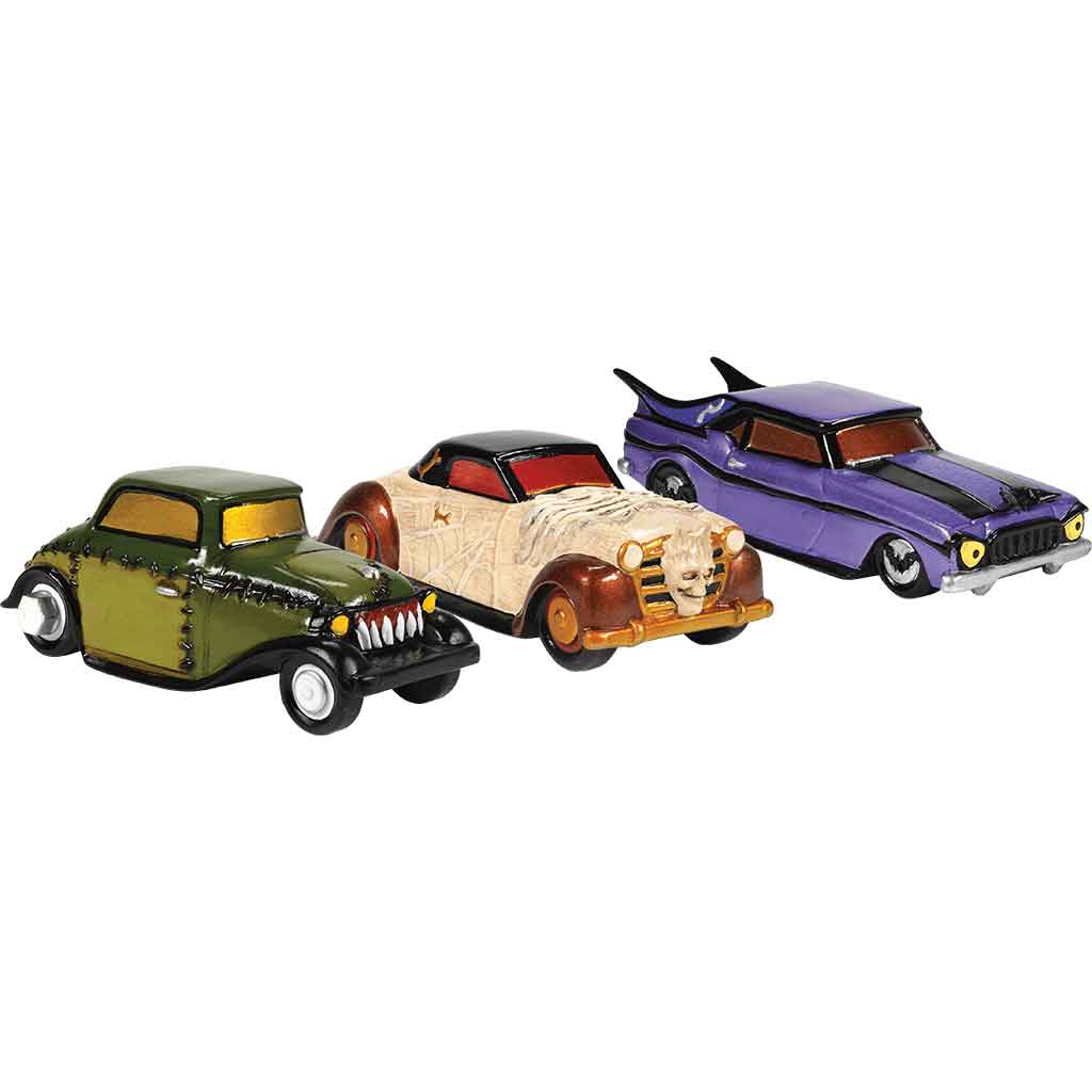 Set of 3 Creepy Cars - Halloween Village by Department 56