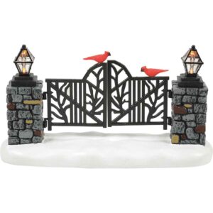 Cardinal Lit Christmas Gate - Village Walls, Fences, and Streets by Department 56