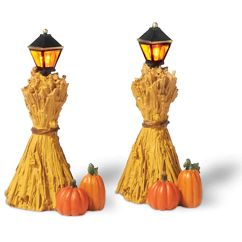 Corn Stalk Lanterns Set of 2 - Halloween Village Accessories by Department 56