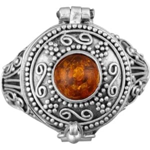 Medieval Amber Poison Ring