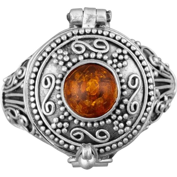 Medieval Amber Poison Ring