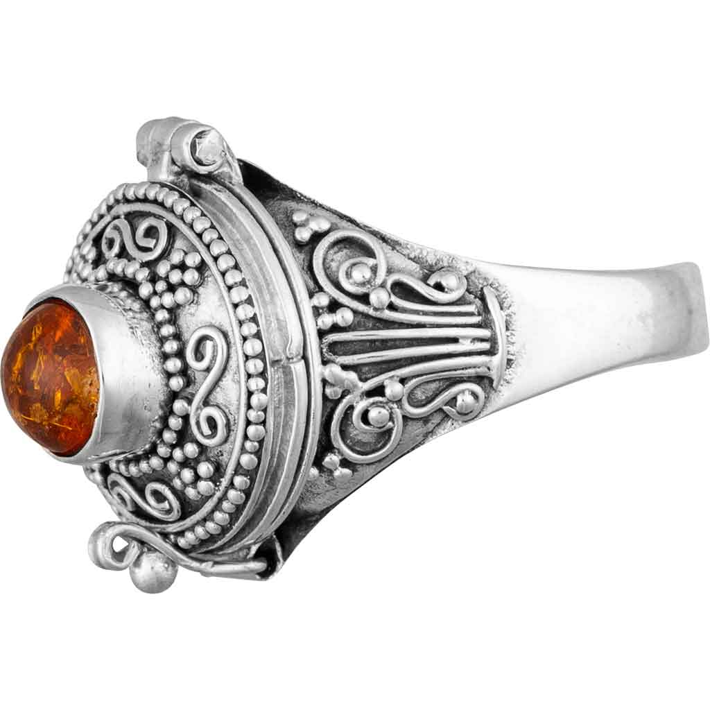 Medieval Amber Poison Ring