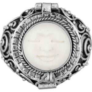 Carved Moon Goddess Poison Ring