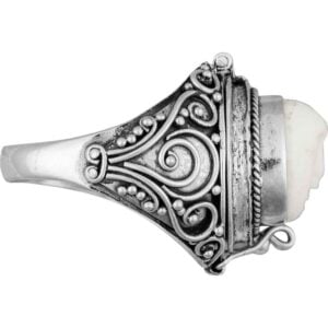Carved Moon Goddess Poison Ring
