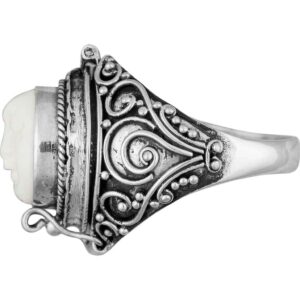 Carved Moon Goddess Poison Ring