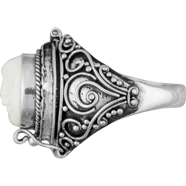 Carved Moon Goddess Poison Ring
