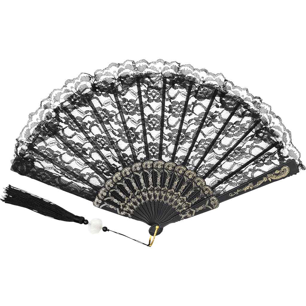 Black Lace Sensu Folding Fan