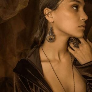 Snake and Stone Earrings