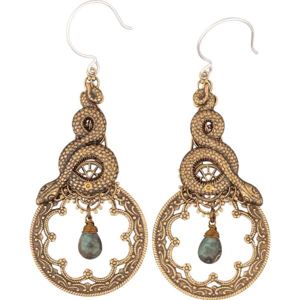 Snake and Stone Earrings