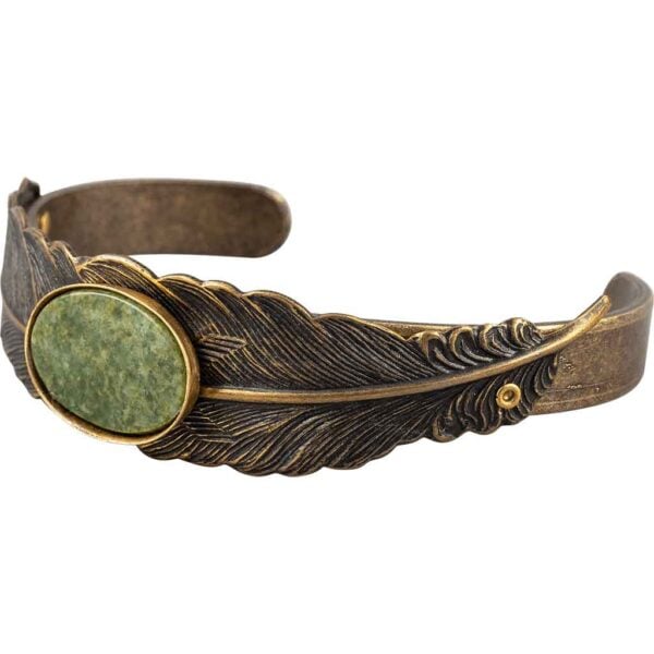 Fallen Feather Jeweled Cuff Bracelet