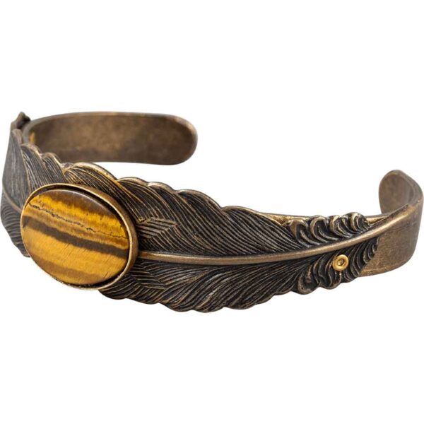 Fallen Feather Jeweled Cuff Bracelet