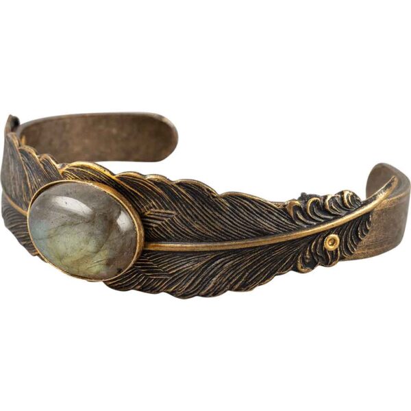 Fallen Feather Jeweled Cuff Bracelet