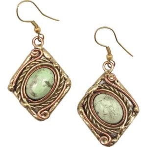 Chrysoprase Medieval Fantasy Earrings