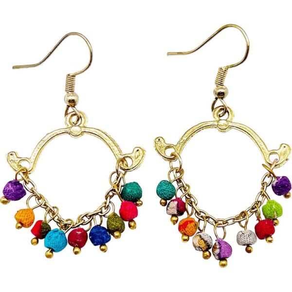 Dangle Cloth Beaded Viking Earrings