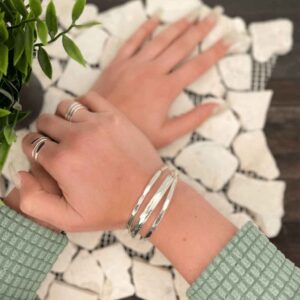 Silver Aodhan Medieval Cuff Bracelet