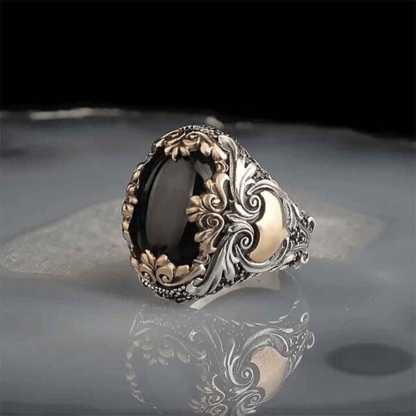 Onyx Medieval Fantasy Ring