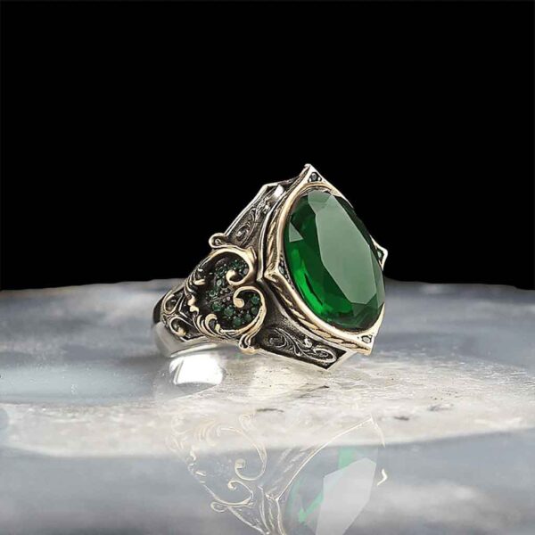 Green Gothic Vampire Ring