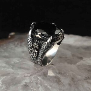 Silver Dragon Claw Ring