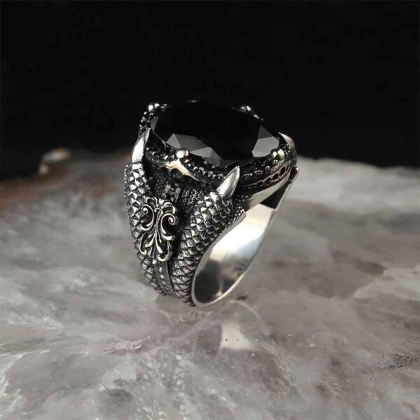 Silver Dragon Claw Ring