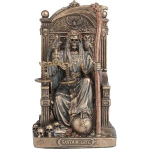 Bronze Enthroned Santa Muerte Statue