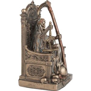 Bronze Enthroned Santa Muerte Statue